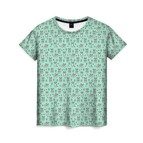 Женская футболка 3D с принтом Енотики в Екатеринбурге, 100% полиэфир ( синтетическое хлопкоподобное полотно) | прямой крой, круглый вырез горловины, длина до линии бедер | cute | raccoon | в полоску | енот | енотик | лес | лесной | милый | осенний | полосатый