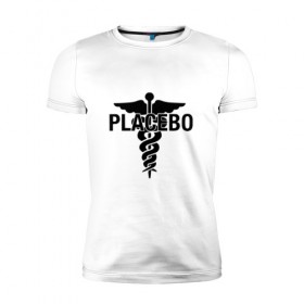 Мужская футболка премиум с принтом Placebo в Екатеринбурге, 92% хлопок, 8% лайкра | приталенный силуэт, круглый вырез ворота, длина до линии бедра, короткий рукав | placebo | альтернативный | инди | индирок | плацебо | рок