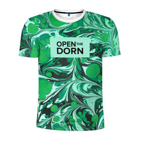 Мужская футболка 3D спортивная с принтом Open the Dorn в Екатеринбурге, 100% полиэстер с улучшенными характеристиками | приталенный силуэт, круглая горловина, широкие плечи, сужается к линии бедра | dorn | иван дорн