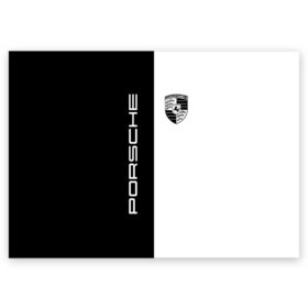 Поздравительная открытка с принтом Porsche в Екатеринбурге, 100% бумага | плотность бумаги 280 г/м2, матовая, на обратной стороне линовка и место для марки
 | 991 | ag | cayenne | macan | panamera | porsche | sport | volkswagen group | авто | автомобиль | знак | лого | машина | порсше | порш | порше | седан | символ | спорт | тачка | хэтчбек | эмблема