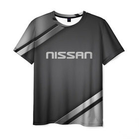 Мужская футболка 3D с принтом Nissan в Екатеринбурге, 100% полиэфир | прямой крой, круглый вырез горловины, длина до линии бедер | Тематика изображения на принте: motor | nissan | авто | лого | машина | ниссан | тачка