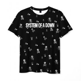 Мужская футболка 3D с принтом System of a Down в Екатеринбурге, 100% полиэфир | прямой крой, круглый вырез горловины, длина до линии бедер | system of a down | музыка | рок | рок группа