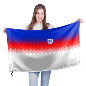 Флаг 3D с принтом Англия тренировочная форма ЧМ-2018 в Екатеринбурге, 100% полиэстер | плотность ткани — 95 г/м2, размер — 67 х 109 см. Принт наносится с одной стороны | англия | сборная англии | тренировочная форма | футбол | чемпионат мира по футболу