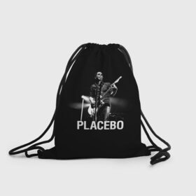Рюкзак-мешок 3D с принтом Placebo в Екатеринбурге, 100% полиэстер | плотность ткани — 200 г/м2, размер — 35 х 45 см; лямки — толстые шнурки, застежка на шнуровке, без карманов и подкладки | placebo | альтернативный | брайан молко | инди | индирок | плацебо | рок
