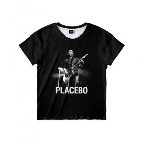Детская футболка 3D с принтом Placebo в Екатеринбурге, 100% гипоаллергенный полиэфир | прямой крой, круглый вырез горловины, длина до линии бедер, чуть спущенное плечо, ткань немного тянется | Тематика изображения на принте: placebo | альтернативный | брайан молко | инди | индирок | плацебо | рок