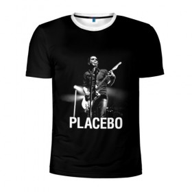 Мужская футболка 3D спортивная с принтом Placebo в Екатеринбурге, 100% полиэстер с улучшенными характеристиками | приталенный силуэт, круглая горловина, широкие плечи, сужается к линии бедра | placebo | альтернативный | брайан молко | инди | индирок | плацебо | рок