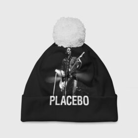 Шапка 3D c помпоном с принтом Placebo в Екатеринбурге, 100% полиэстер | универсальный размер, печать по всей поверхности изделия | placebo | альтернативный | брайан молко | инди | индирок | плацебо | рок