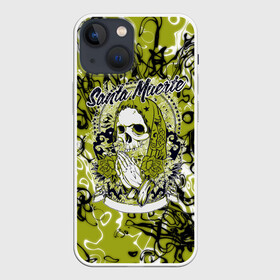 Чехол для iPhone 13 mini с принтом Santa Muerte в Екатеринбурге,  |  | Тематика изображения на принте: ангел | демон | дьявол | кости | монстр | призрак | святая | традиция | череп | яркие