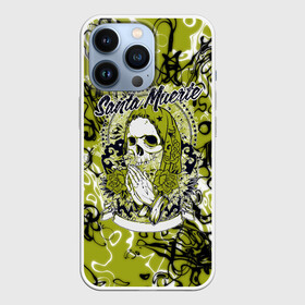 Чехол для iPhone 13 Pro с принтом Santa Muerte в Екатеринбурге,  |  | Тематика изображения на принте: ангел | демон | дьявол | кости | монстр | призрак | святая | традиция | череп | яркие