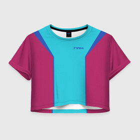 Женская футболка 3D укороченная с принтом Стиль 90 х в Екатеринбурге, 100% полиэстер | круглая горловина, длина футболки до линии талии, рукава с отворотами | 