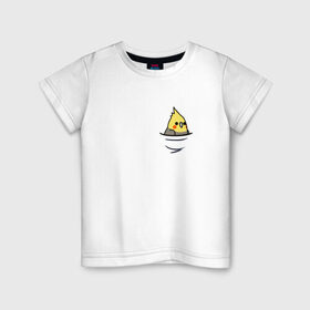 Детская футболка хлопок с принтом Попугай в кармане в Екатеринбурге, 100% хлопок | круглый вырез горловины, полуприлегающий силуэт, длина до линии бедер | попугай | птица