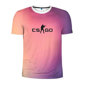 Мужская футболка 3D спортивная с принтом CsGo Градиент в Екатеринбурге, 100% полиэстер с улучшенными характеристиками | приталенный силуэт, круглая горловина, широкие плечи, сужается к линии бедра | cs go | csgo | global offensive | контр страйк | контра