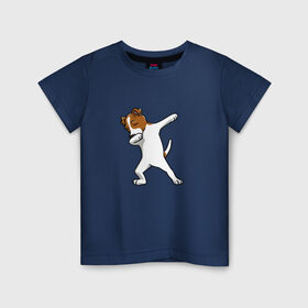 Детская футболка хлопок с принтом джек победитель в Екатеринбурге, 100% хлопок | круглый вырез горловины, полуприлегающий силуэт, длина до линии бедер | Тематика изображения на принте: джек | джек рассел | рассел | терьер