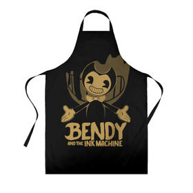 Фартук 3D с принтом Bendy and the ink machine (20) в Екатеринбурге, 100% полиэстер | общий размер — 65 х 85 см, ширина нагрудника — 26 см, горловина — 53 см, длина завязок — 54 см, общий обхват в поясе — 173 см. Принт на завязках и на горловине наносится с двух сторон, на основной части фартука — только с внешней стороны | bendy | bendy and the ink machine | game | horror | ink | machine | trend | video game