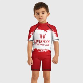 Детский купальный костюм 3D с принтом Liverpool FC в Екатеринбурге, Полиэстер 85%, Спандекс 15% | застежка на молнии на спине | liverpool | английский | англия | британия | британский | клуб | ливерпуль | фк | футбол | футбольный