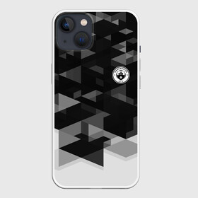 Чехол для iPhone 13 с принтом Manchester city Geometry Sport в Екатеринбурге,  |  | abstraction | championship | fc | football | footer | manchester city | polygon | soccer | socker | sport | абстракция | одежда | спорт | спортивный | униформа | футбол | футбольный клуб | чемпионат