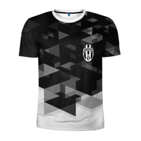 Мужская футболка 3D спортивная с принтом Juventus Geometry Sport в Екатеринбурге, 100% полиэстер с улучшенными характеристиками | приталенный силуэт, круглая горловина, широкие плечи, сужается к линии бедра | 