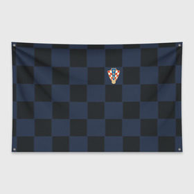 Флаг-баннер с принтом Хорватия форма гостевая 2018 в Екатеринбурге, 100% полиэстер | размер 67 х 109 см, плотность ткани — 95 г/м2; по краям флага есть четыре люверса для крепления | 