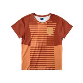 Детская футболка 3D с принтом Форма вратаря Мексики в Екатеринбурге, 100% гипоаллергенный полиэфир | прямой крой, круглый вырез горловины, длина до линии бедер, чуть спущенное плечо, ткань немного тянется | 