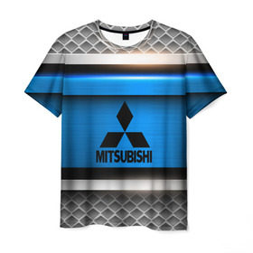 Мужская футболка 3D с принтом MITSUBISHI SPORT в Екатеринбурге, 100% полиэфир | прямой крой, круглый вырез горловины, длина до линии бедер | Тематика изображения на принте: 