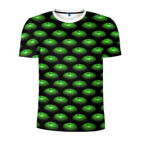 Мужская футболка 3D спортивная с принтом Сочные яблочки в Екатеринбурге, 100% полиэстер с улучшенными характеристиками | приталенный силуэт, круглая горловина, широкие плечи, сужается к линии бедра | паттерн | фрукты | яблоко