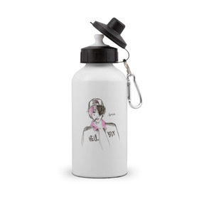 Бутылка спортивная с принтом Lil Peep Hellboy в Екатеринбурге, металл | емкость — 500 мл, в комплекте две пластиковые крышки и карабин для крепления | Тематика изображения на принте: lil peep | лил пип