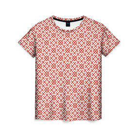 Женская футболка 3D с принтом Звезда Креста (Вышивка) в Екатеринбурге, 100% полиэфир ( синтетическое хлопкоподобное полотно) | прямой крой, круглый вырез горловины, длина до линии бедер | орнамент | славянский вышивка