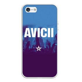 Чехол для iPhone 5/5S матовый с принтом Avicii в Екатеринбурге, Силикон | Область печати: задняя сторона чехла, без боковых панелей | 