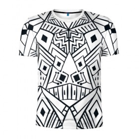Мужская футболка 3D спортивная с принтом Boho Style в Екатеринбурге, 100% полиэстер с улучшенными характеристиками | приталенный силуэт, круглая горловина, широкие плечи, сужается к линии бедра | абстракция | арт | линии | рисунок | узор | фигуры | этника