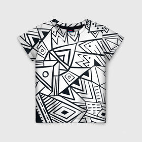 Детская футболка 3D с принтом Boho Style 1 в Екатеринбурге, 100% гипоаллергенный полиэфир | прямой крой, круглый вырез горловины, длина до линии бедер, чуть спущенное плечо, ткань немного тянется | абстракция | арт | линии | рисунок | узор | фигуры | этника