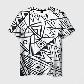 Мужская футболка 3D с принтом Boho Style 1 в Екатеринбурге, 100% полиэфир | прямой крой, круглый вырез горловины, длина до линии бедер | абстракция | арт | линии | рисунок | узор | фигуры | этника
