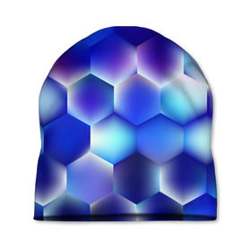 Шапка 3D с принтом Синяя чешуя змеи в Екатеринбурге, 100% полиэстер | универсальный размер, печать по всей поверхности изделия | абстракция | арт | геометрия | кожа | краска | красочные | лето | огонь | пламя | чешуя