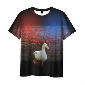 Мужская футболка 3D с принтом Утиный вандализм в Екатеринбурге, 100% полиэфир | прямой крой, круглый вырез горловины, длина до линии бедер | duck | вандал | вандализм | граффити | утка | хулиган