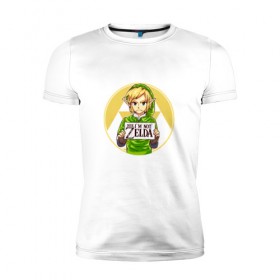 Мужская футболка премиум с принтом The Legend of Zelda в Екатеринбурге, 92% хлопок, 8% лайкра | приталенный силуэт, круглый вырез ворота, длина до линии бедра, короткий рукав | legend of zelda | зельда | линк