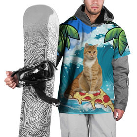 Накидка на куртку 3D с принтом Сёрфинг на Пицце в Екатеринбурге, 100% полиэстер |  | Тематика изображения на принте: cat | palm | pizza | surfing | wave | волна | животное | кот | пальмы | пицца | серфинг