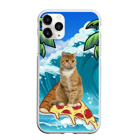 Чехол для iPhone 11 Pro матовый с принтом Сёрфинг на Пицце в Екатеринбурге, Силикон |  | cat | palm | pizza | surfing | wave | волна | животное | кот | пальмы | пицца | серфинг