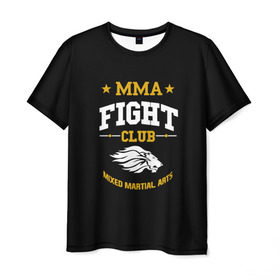 Мужская футболка 3D с принтом MMA Fight Club в Екатеринбурге, 100% полиэфир | прямой крой, круглый вырез горловины, длина до линии бедер | ufc | бои | бои без правил | бойцы мма | мма | смешанные единоборства | юфс