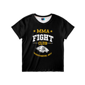 Детская футболка 3D с принтом MMA Fight Club в Екатеринбурге, 100% гипоаллергенный полиэфир | прямой крой, круглый вырез горловины, длина до линии бедер, чуть спущенное плечо, ткань немного тянется | ufc | бои | бои без правил | бойцы мма | мма | смешанные единоборства | юфс