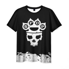 Мужская футболка 3D с принтом Five Finger Death Punch в Екатеринбурге, 100% полиэфир | прямой крой, круглый вырез горловины, длина до линии бедер | 5fdp | alternative | ffdp | groove | metal | metall | rock | альтернатива | грув | группа | метал | рок | череп