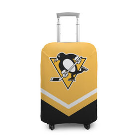 Чехол для чемодана 3D с принтом Pittsburgh Penguins (Форма 1) в Екатеринбурге, 86% полиэфир, 14% спандекс | двустороннее нанесение принта, прорези для ручек и колес | Тематика изображения на принте: питтсбург пингвинз