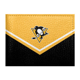 Обложка для студенческого билета с принтом Pittsburgh Penguins (Форма 1) в Екатеринбурге, натуральная кожа | Размер: 11*8 см; Печать на всей внешней стороне | питтсбург пингвинз