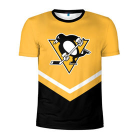 Мужская футболка 3D спортивная с принтом Pittsburgh Penguins (Форма 1) в Екатеринбурге, 100% полиэстер с улучшенными характеристиками | приталенный силуэт, круглая горловина, широкие плечи, сужается к линии бедра | питтсбург пингвинз
