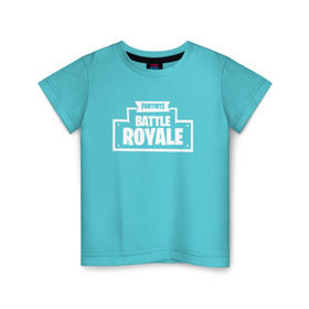 Детская футболка хлопок с принтом Fortnite Battle Royale Logo в Екатеринбурге, 100% хлопок | круглый вырез горловины, полуприлегающий силуэт, длина до линии бедер | Тематика изображения на принте: 