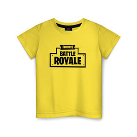 Детская футболка хлопок с принтом Fortnite Battle Royale Logo в Екатеринбурге, 100% хлопок | круглый вырез горловины, полуприлегающий силуэт, длина до линии бедер | Тематика изображения на принте: 