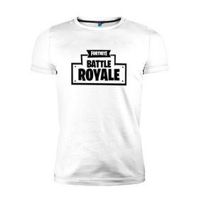 Мужская футболка премиум с принтом Fortnite Battle Royale Logo в Екатеринбурге, 92% хлопок, 8% лайкра | приталенный силуэт, круглый вырез ворота, длина до линии бедра, короткий рукав | 