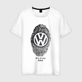 Мужская футболка хлопок с принтом Volkswagen it`s in my DNA в Екатеринбурге, 100% хлопок | прямой крой, круглый вырез горловины, длина до линии бедер, слегка спущенное плечо. | crossover | golf | jetta | polo | sport | volkswagen | авто | автомобиль | вольксваген | жук | знак | лого | машина | седан | символ | спорт | тачка | фолькс ваген | фольксваген | хэтчбек | эмблема