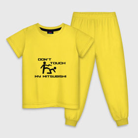 Детская пижама хлопок с принтом Dont touch my Mitsubishi в Екатеринбурге, 100% хлопок |  брюки и футболка прямого кроя, без карманов, на брюках мягкая резинка на поясе и по низу штанин
 |  машина | марка | митсубиси