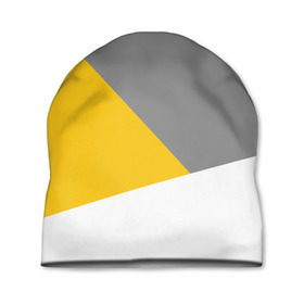 Шапка 3D с принтом Серый, желтый, белый-идеальное сочетание! в Екатеринбурге, 100% полиэстер | универсальный размер, печать по всей поверхности изделия | Тематика изображения на принте: 