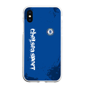 Чехол для iPhone XS Max матовый с принтом CHELSEA SPORT в Екатеринбурге, Силикон | Область печати: задняя сторона чехла, без боковых панелей | chelsea | fc | football | fotball club | sport | спорт | спортивные | униформа | фирменные цвета | фк | футбол | футбольный клуб | челси