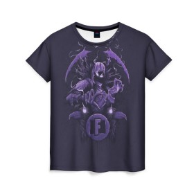 Женская футболка 3D с принтом Raven в Екатеринбурге, 100% полиэфир ( синтетическое хлопкоподобное полотно) | прямой крой, круглый вырез горловины, длина до линии бедер | battle royale | fortnite | lama | raven | батл рояль | ворон | лама | фортнайт